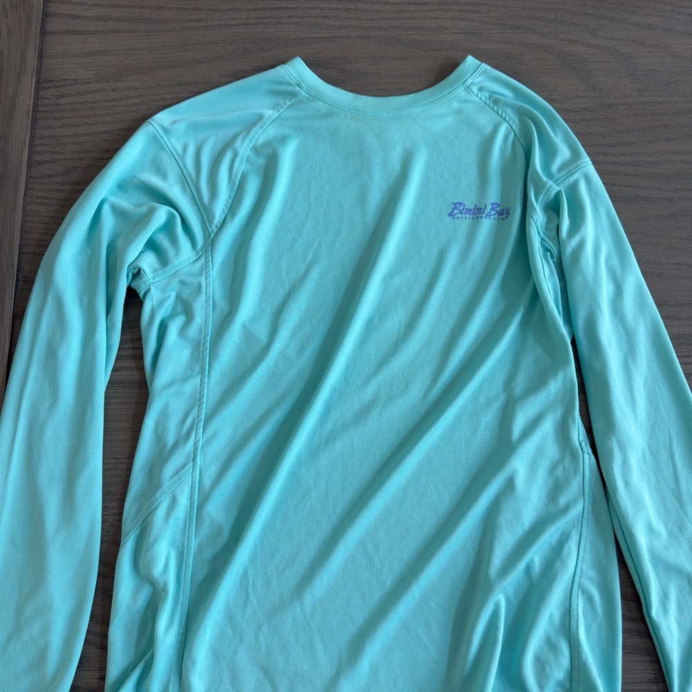 Bimini Bay T-Shirt Men's M Teal Performance Long Sleeve
